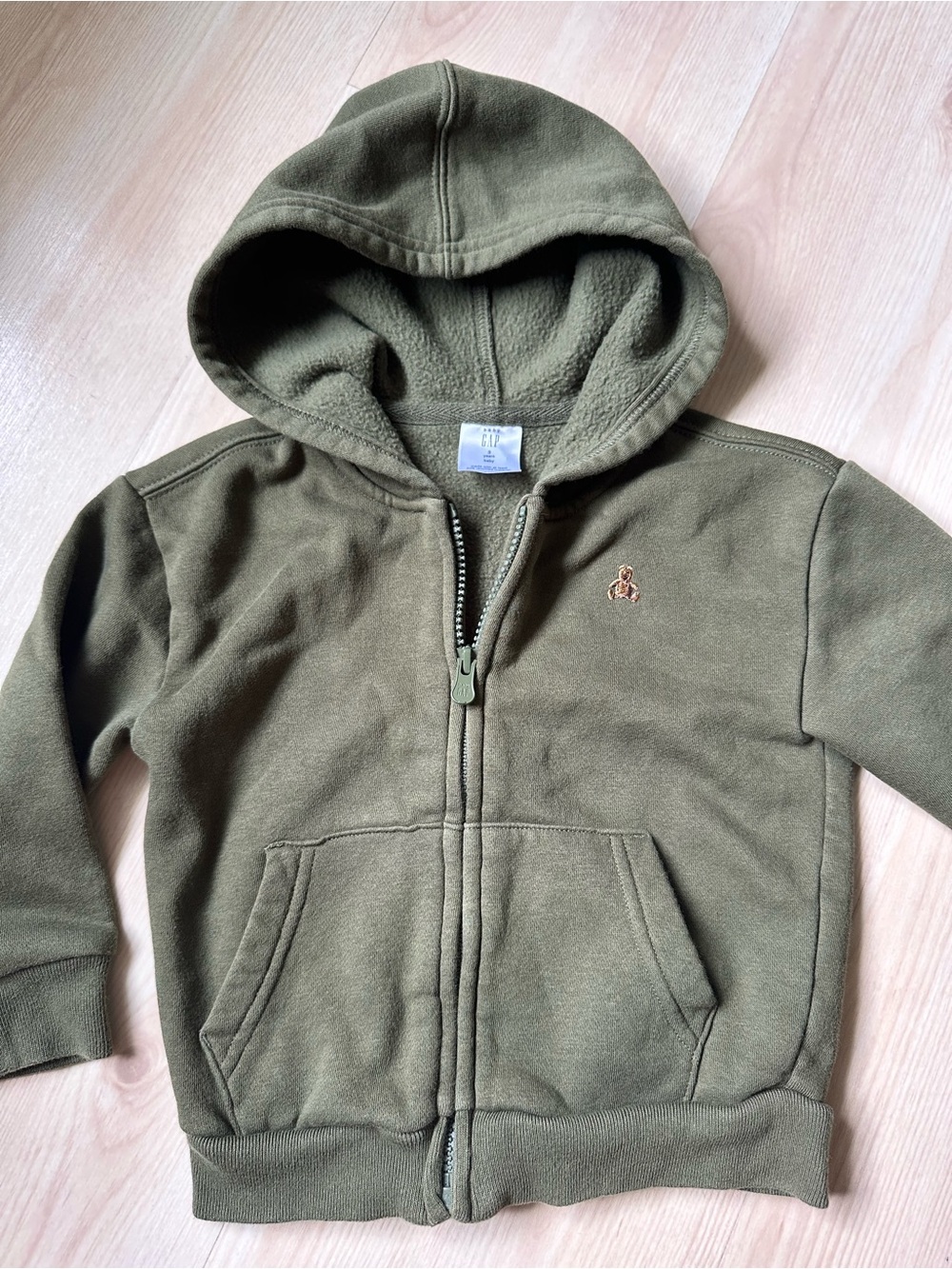 GAP Kids Olive Green Hooded Zip Sweatshirt